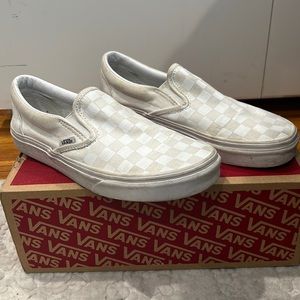 Vans Slip On Checkerboard True White Size 7.5 Women’s